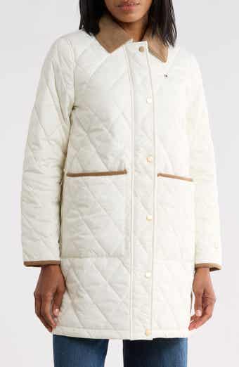 Diamond Quilted Three Quarter Coat
