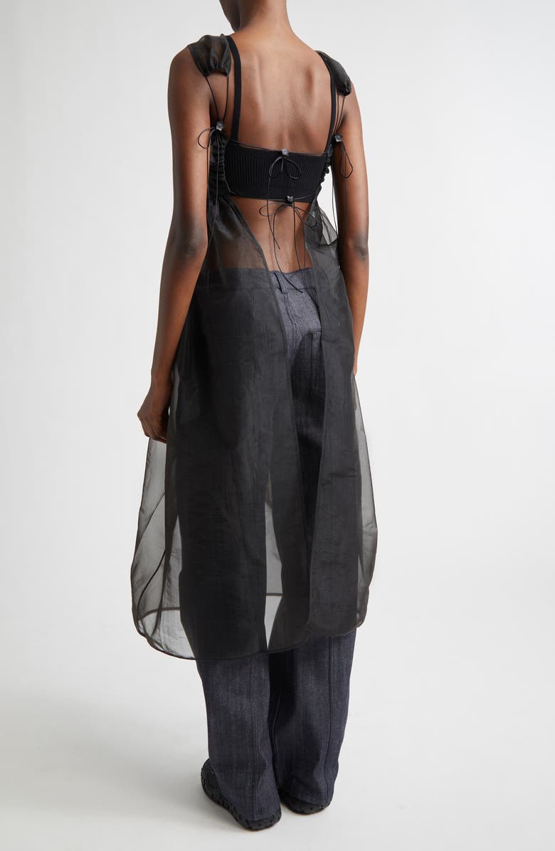 Cecilie Bahnsen Camilla Sheer Liquid Myrtia Overlay, Alternate, color, Black Liquid Myrtia