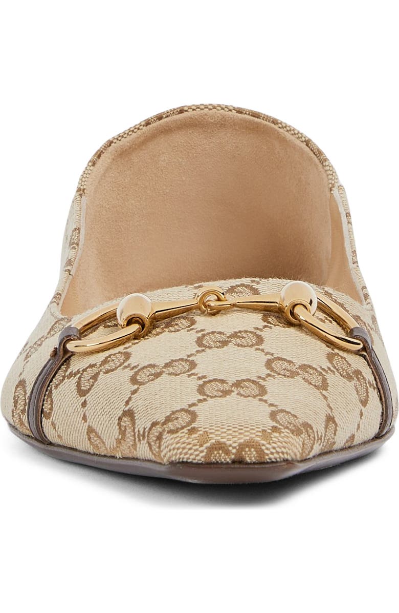 Gucci Vittoria Horsebit GG Canvas Convertible Flat, Alternate, color, Vintage Sand/ Dark Brown