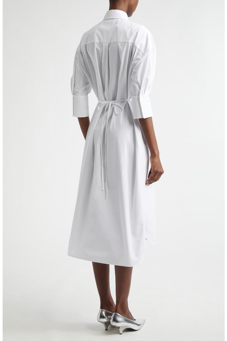 Embellished Cotton Poplin Shirtdress, Alternate, color, WHITE