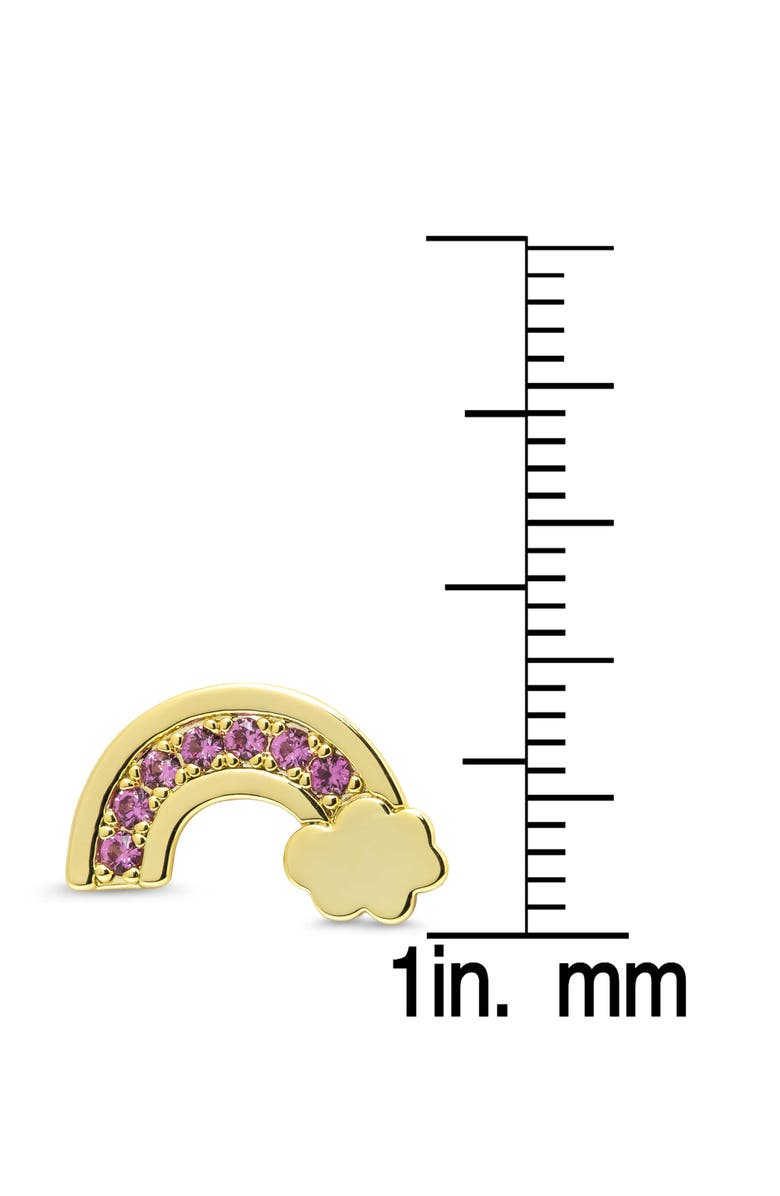 Lily Nily Kids' Pavé Cubic Zirconia Rainbow Stud Earrings, Alternate, color, Pink