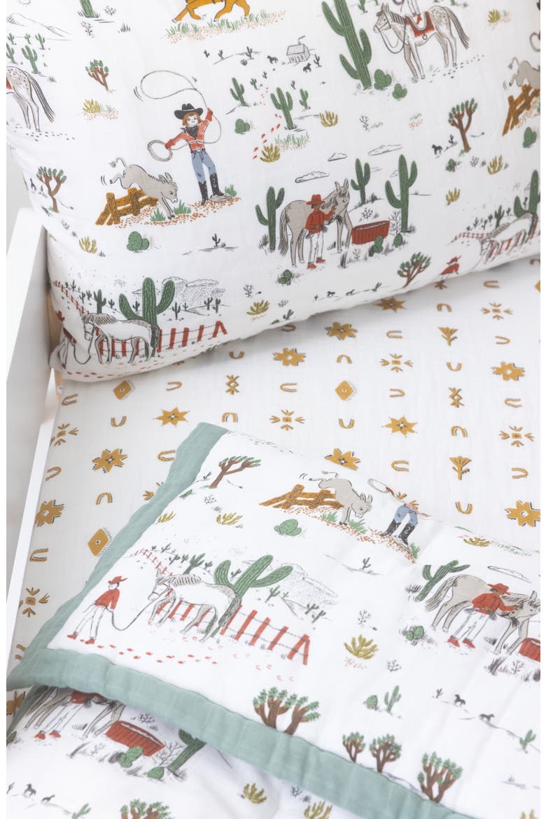 2-Pack Cotton Muslin Pillowcase, Alternate, color, COW POKE