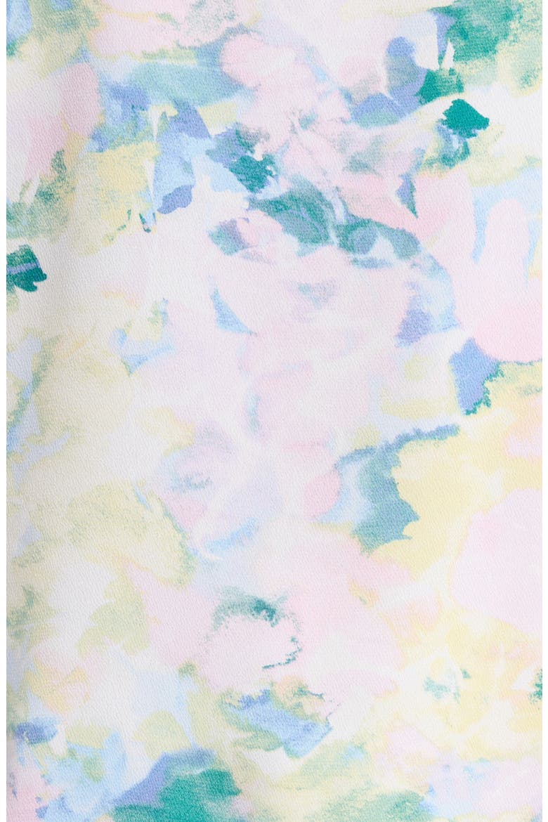 Abstract Floral Tie Neck Sleeveless Satin Top, Alternate, color, BLUSH BUTTERCUP