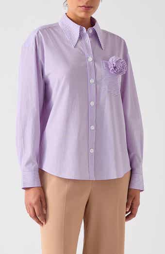 LK Bennett Pip Stripe Corsage Button-Up Shirt