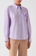 LK Bennett Pip Stripe Corsage Button-Up Shirt