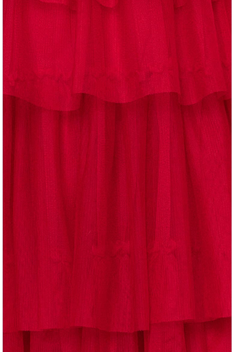 Corset Mesh Ruffle Minidress, Alternate, color, RED