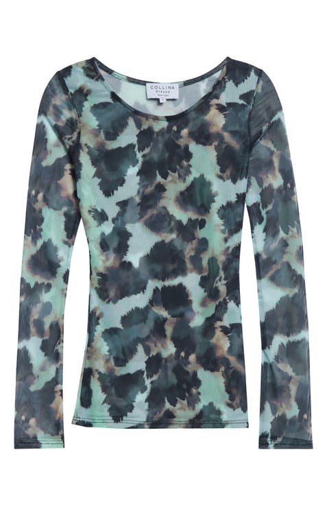 Women's Cardio Floral Print Gold Lamé Top