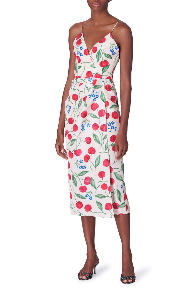 Cherry Print Dress, Main, color, ECRU MULTI