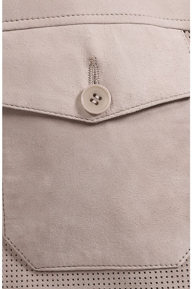 Perforated Suede Jacket, Alternate, color, OATMEAL