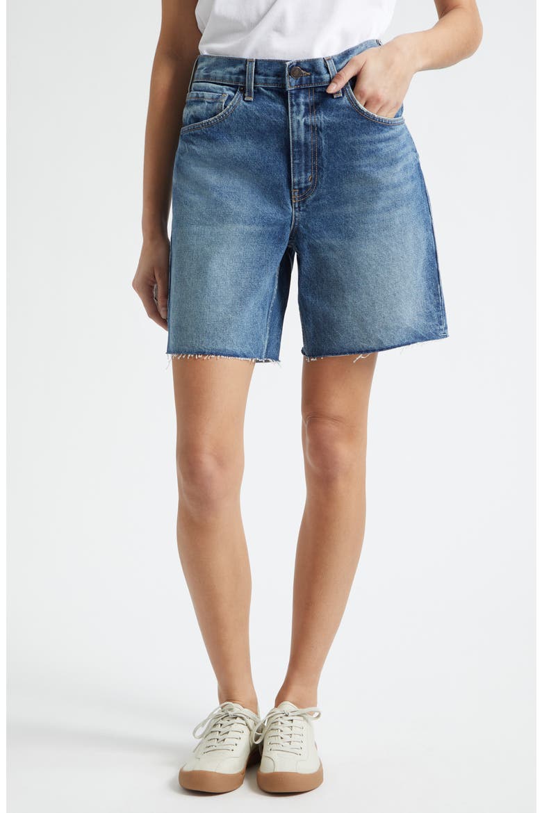 Russel Frayed Denim Shorts, Main, color, ROSEBOWL WASH