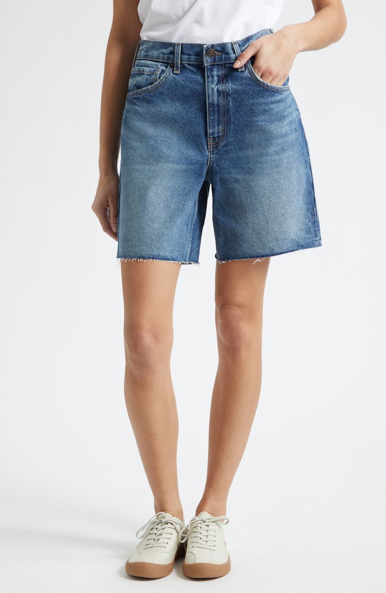 Nili Lotan Russel Frayed Denim Shorts, Main, color, Rosebowl Wash