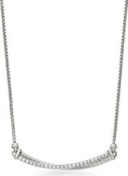 David Yurman Crossover Bar Necklace with Diamonds