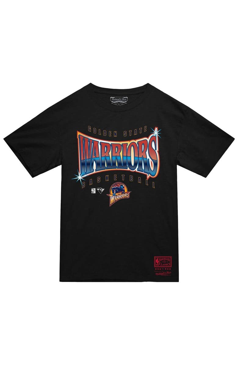Mitchell & Ness Men's Mitchell & Ness  Black Golden State Warriors Worldwide Collection Glow Up T-Shirt, Alternate, color, 