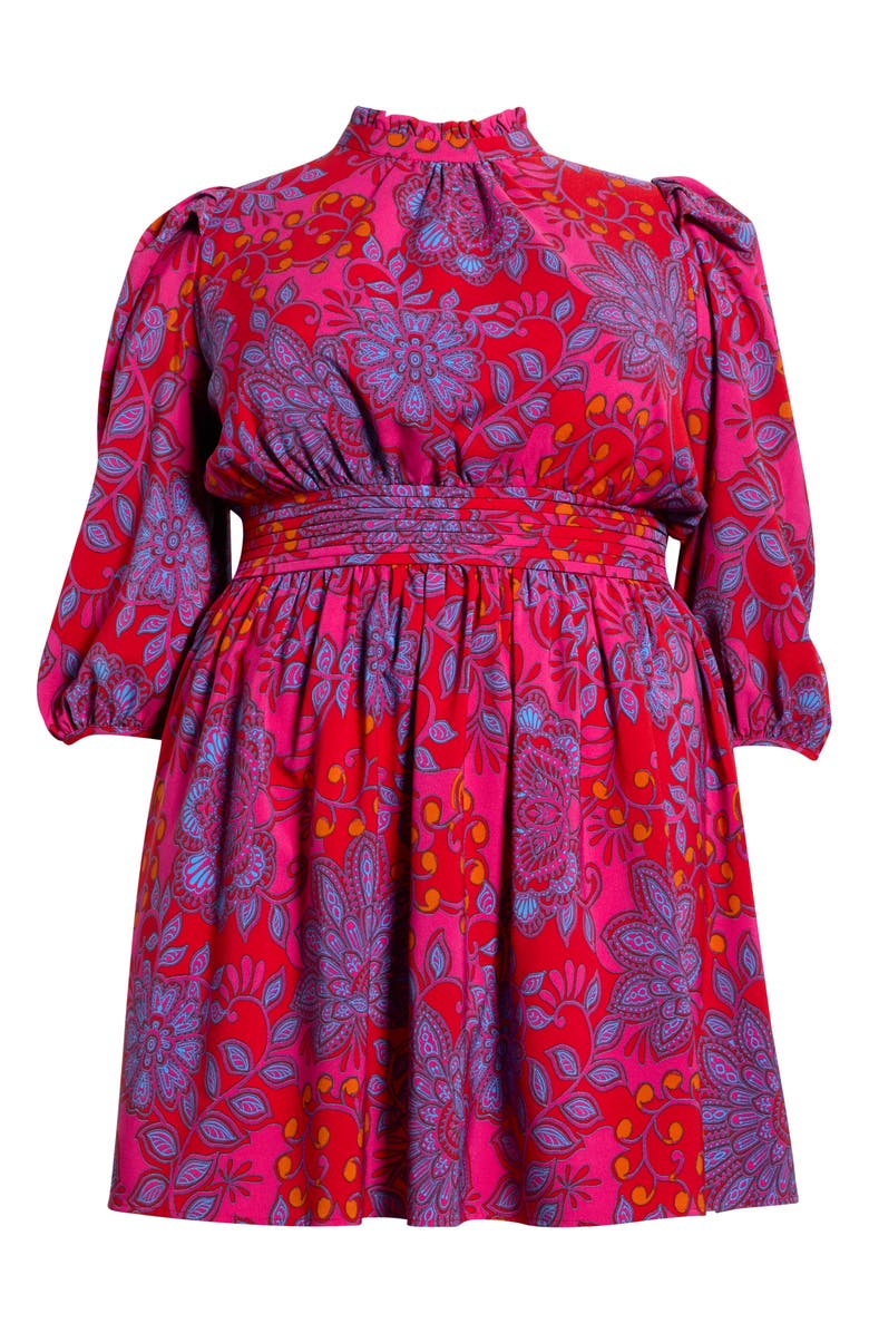 SUGARLIPS Darret Esmae Floral Pleated Dress, Alternate, color, Fuchsia-Multi