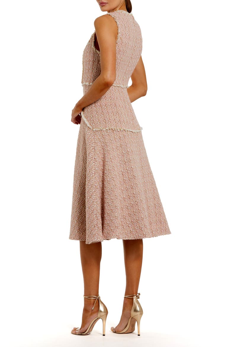 Boucle Sleeveless Button Up Midi Dress, Alternate, color, Blush Gold