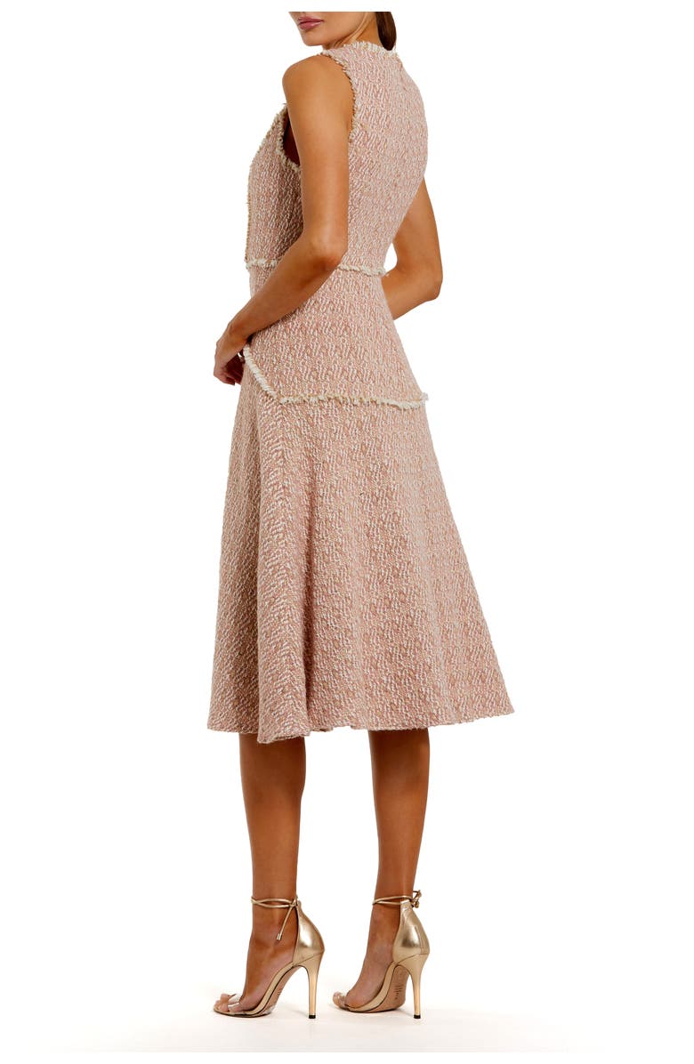 Mac Duggal Boucle Sleeveless Button Up Midi Dress, Alternate, color, Blush Gold