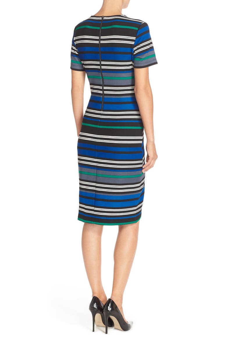 Stripe Ottoman Knit Sheath Dress, Alternate, color, BLUE