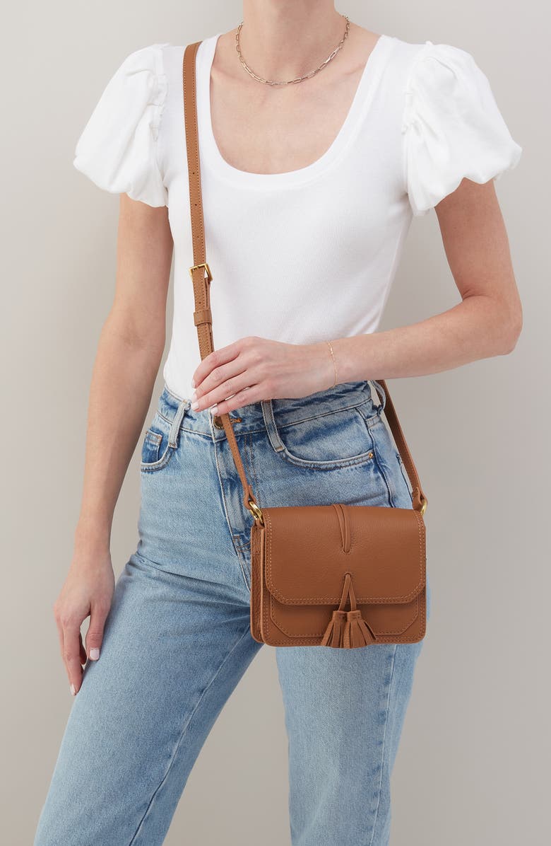 HOBO Small Eden Leather Crossbody Bag, Alternate, color, Warm Honey