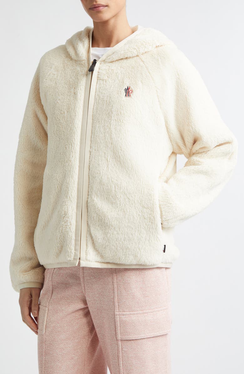 Moncler Grenoble Reversible Polartec<sup>®</sup> High Loft<sup>™</sup> Hoodie, Alternate, color, Milk/ Vanilla