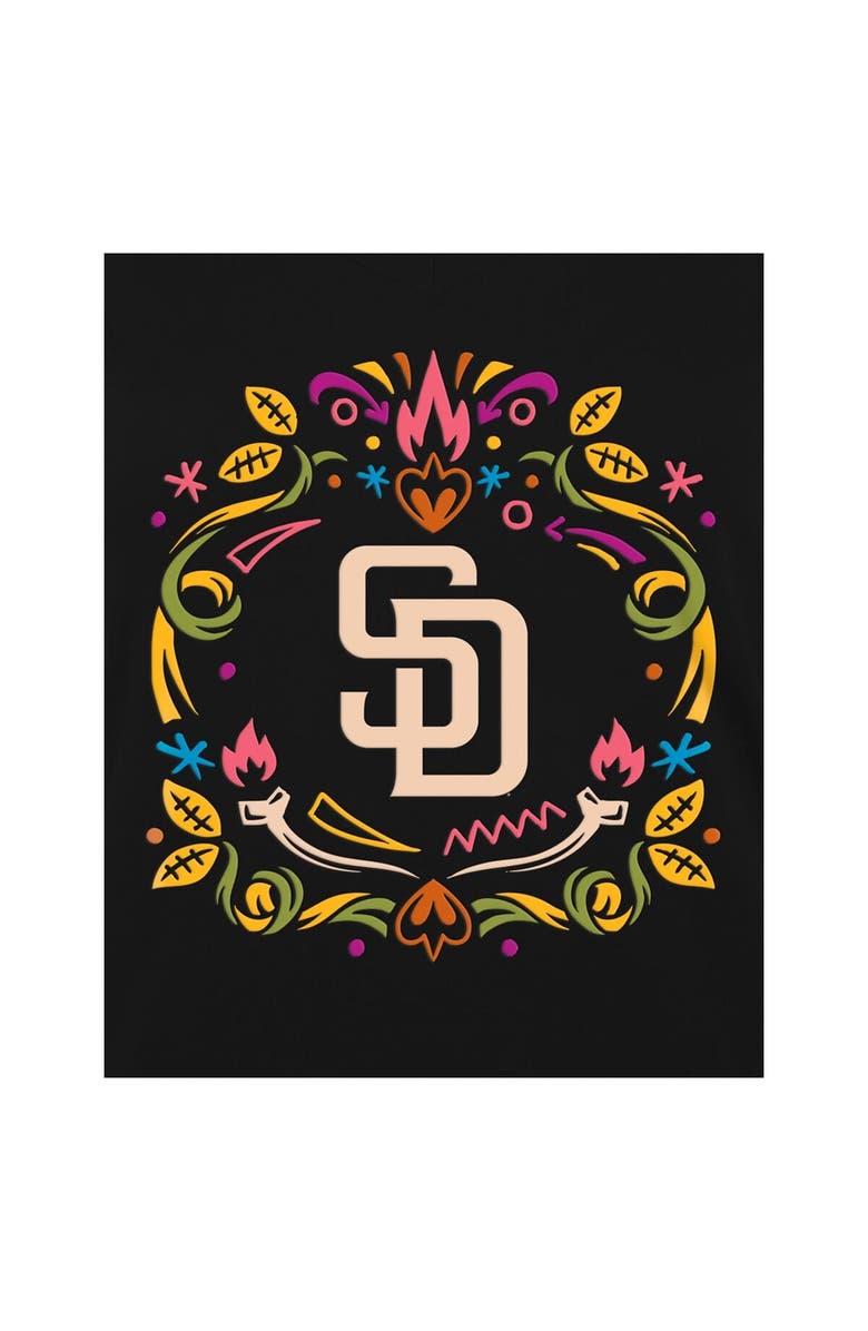 New Era Women's New Era Black San Diego Padres Día de los Muertos V-Neck T-Shirt, Alternate, color, 