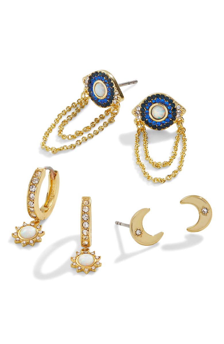 Alex and Ani Evil Eye Earring Set, Main, color, 