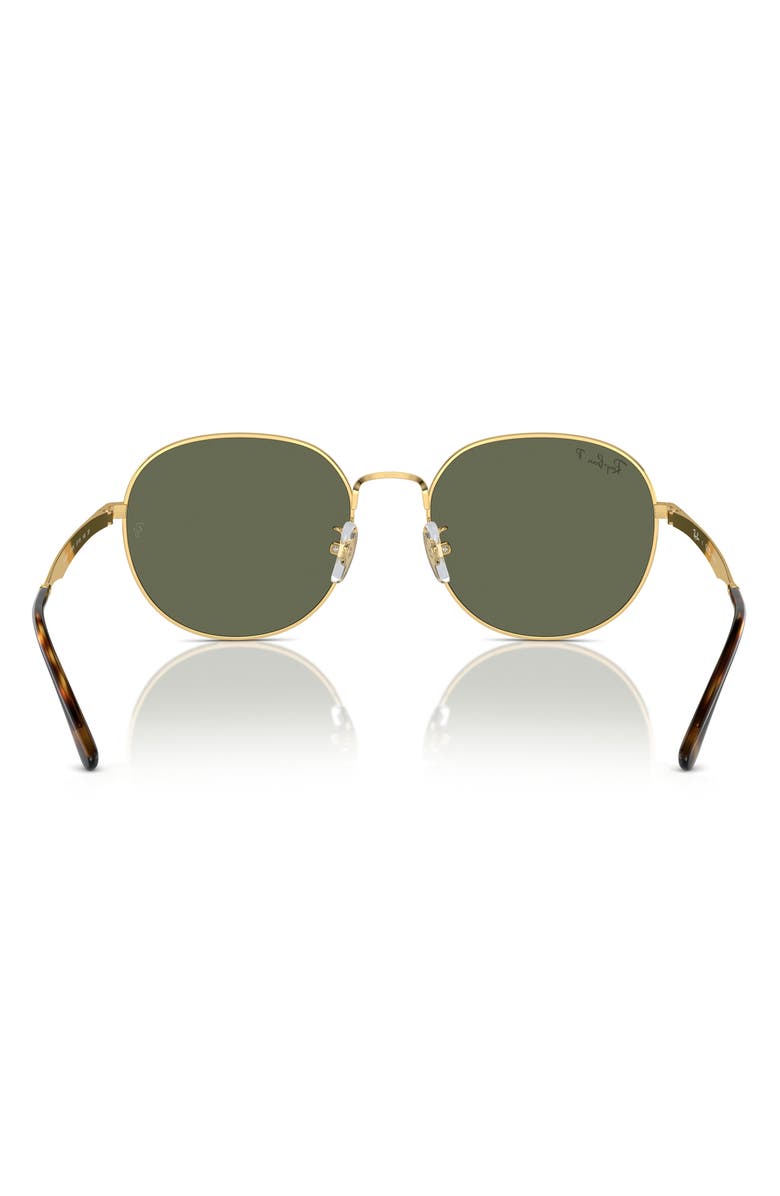 Ray-Ban 57mm Polarized Round Phantos Sunglasses, Alternate, color, Gold Flash