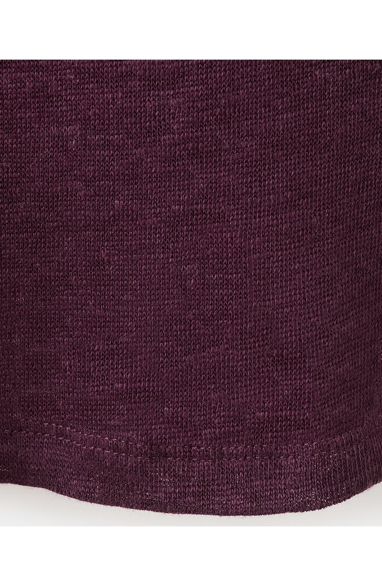 MANGO Linen T-Shirt, Alternate, color, Wine