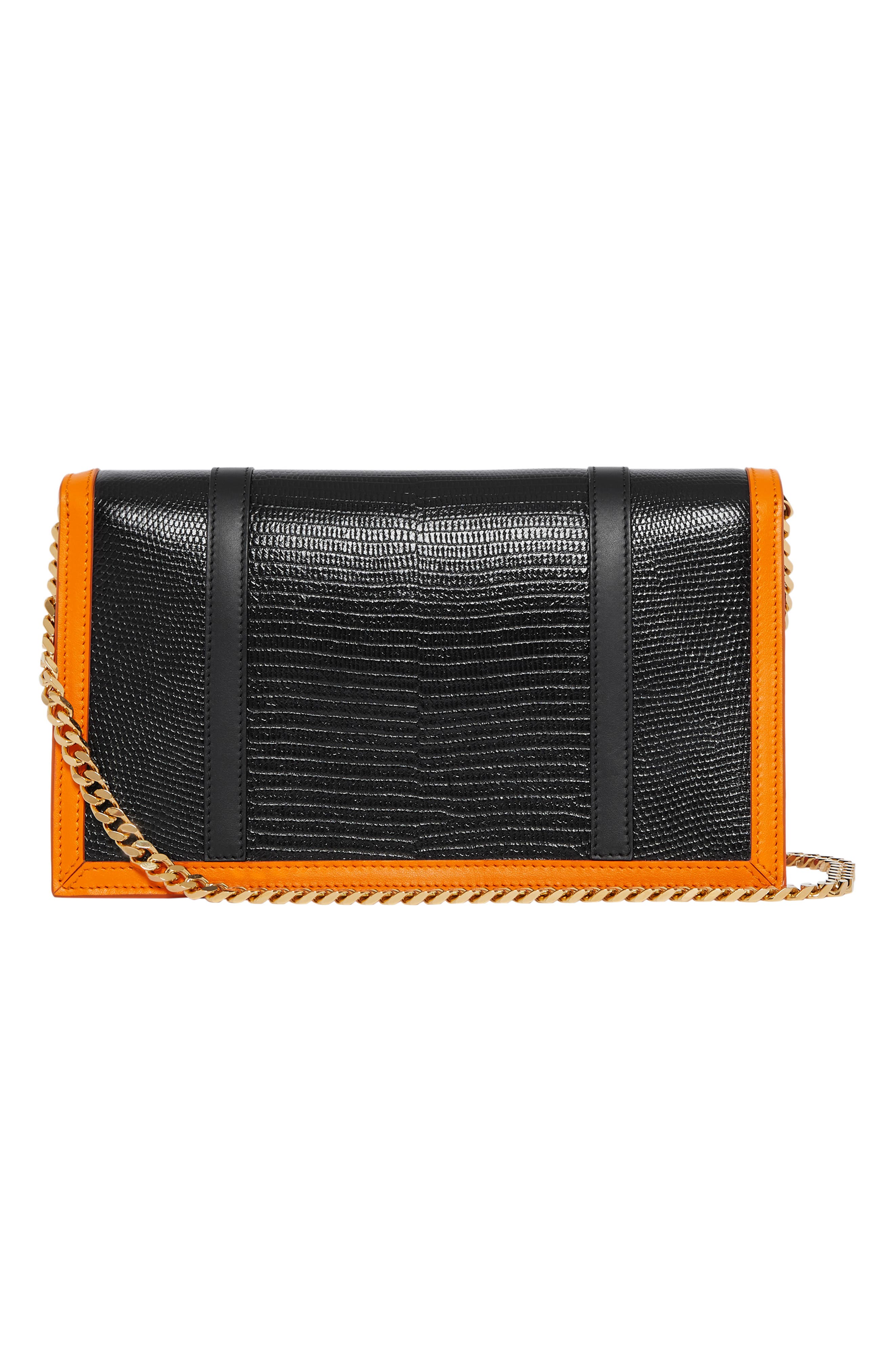 Burberry Burberrry Small TB Monogram Lizard Embossed Leather Envelope Bag, Alternate, color, 