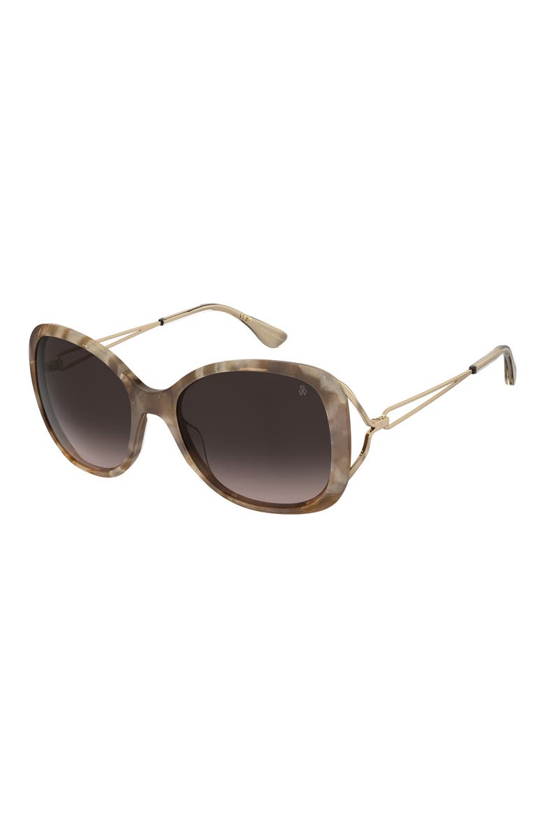 58mm Gradient Square Sunglasses, Alternate, color, HAVANA BEIGE/ BROWN SF