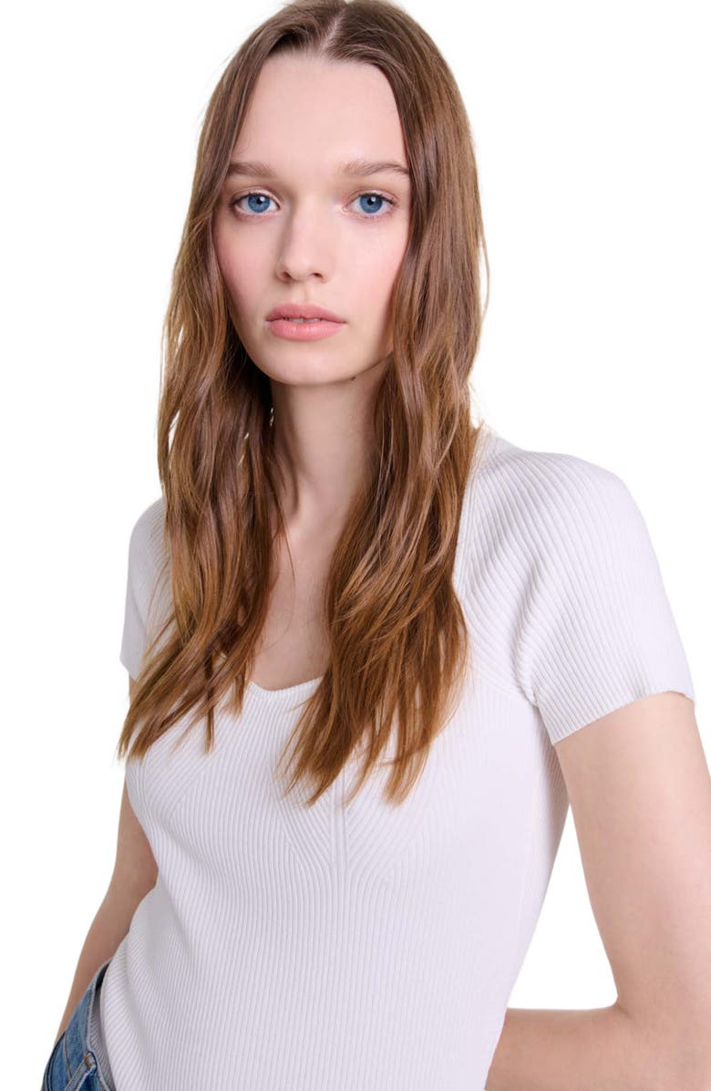 maje Knit top, Alternate, color, Ecru