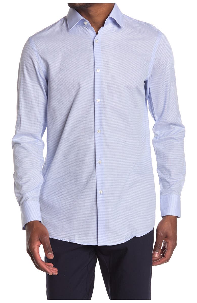 BOSS Mabel Micro Print Long Sleeve Shirt, Main, color,