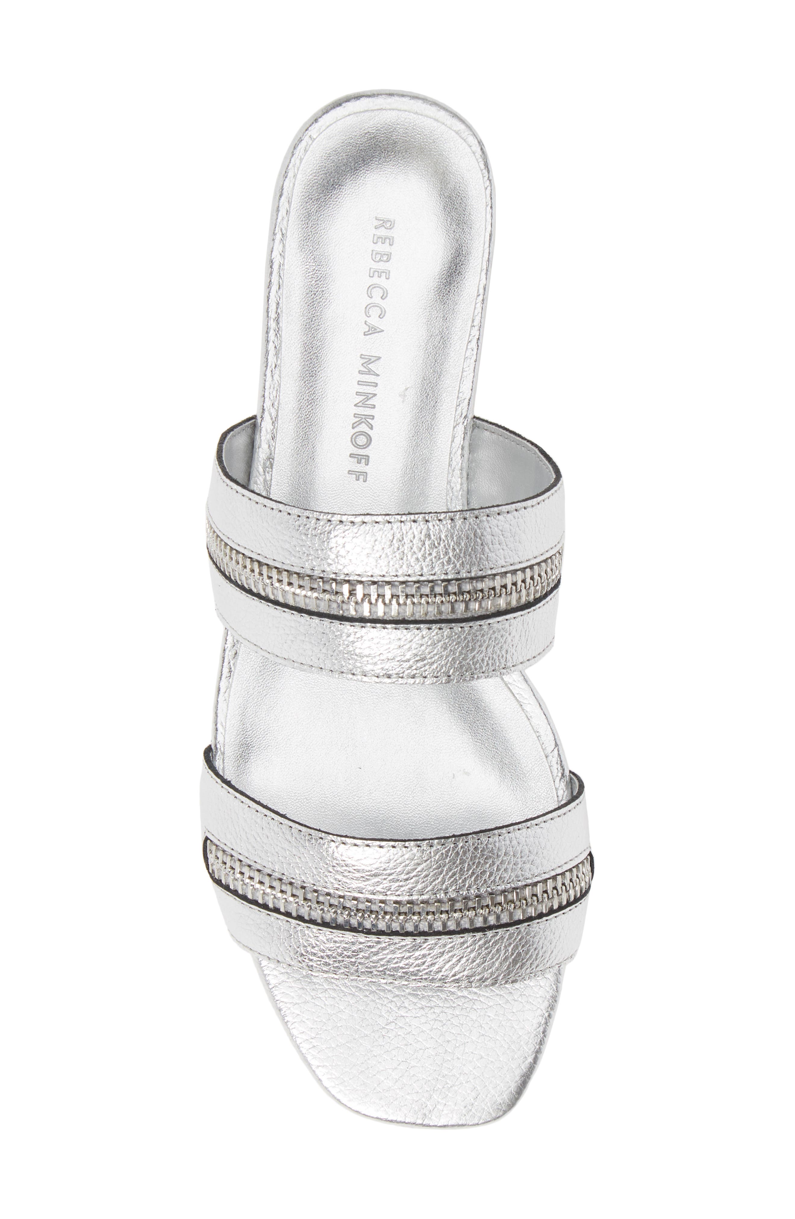 Marciann Slide Sandal, Alternate, color, SILVER LEATHER