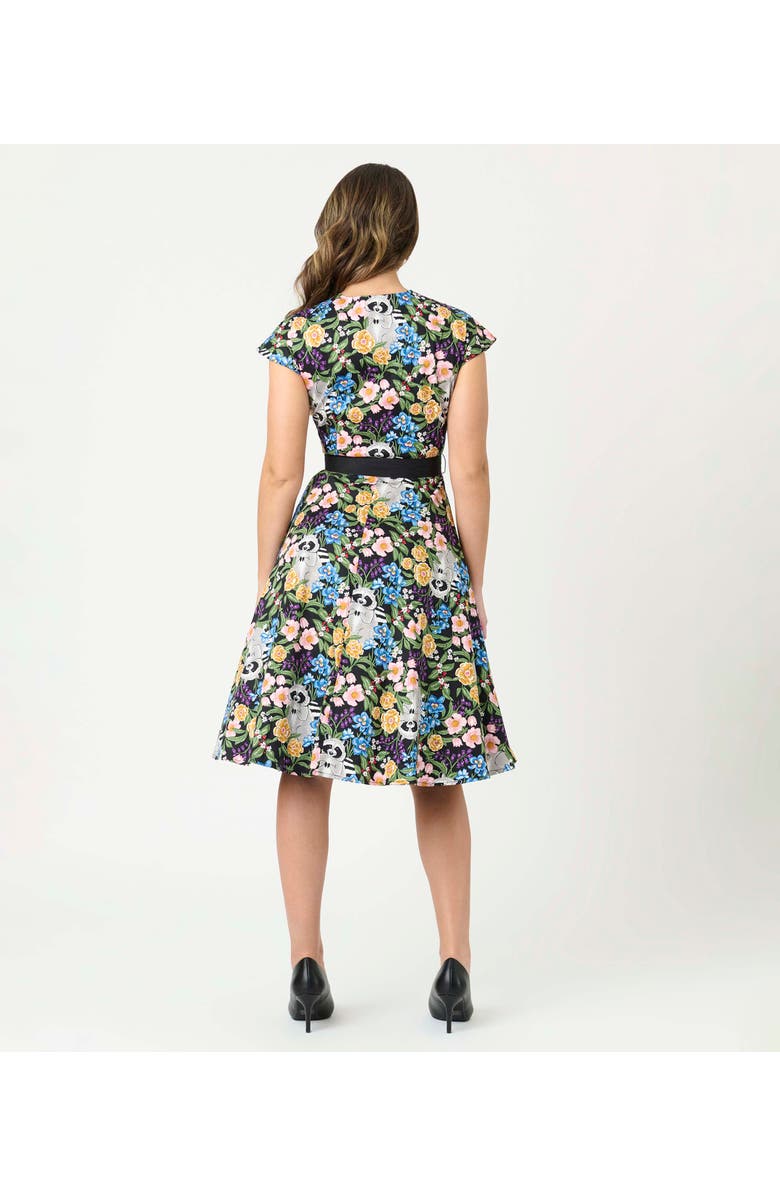 Unique Vintage 1950s Hedda Swing Dress, Alternate, color, Black Floral