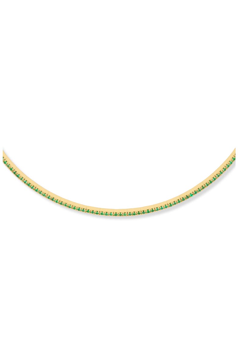 18K Gold El Mar Emerald Pavé Choker Necklace (Online Trunk Show), Alternate, color, 18K YELLOW GOLD/ EMERALD