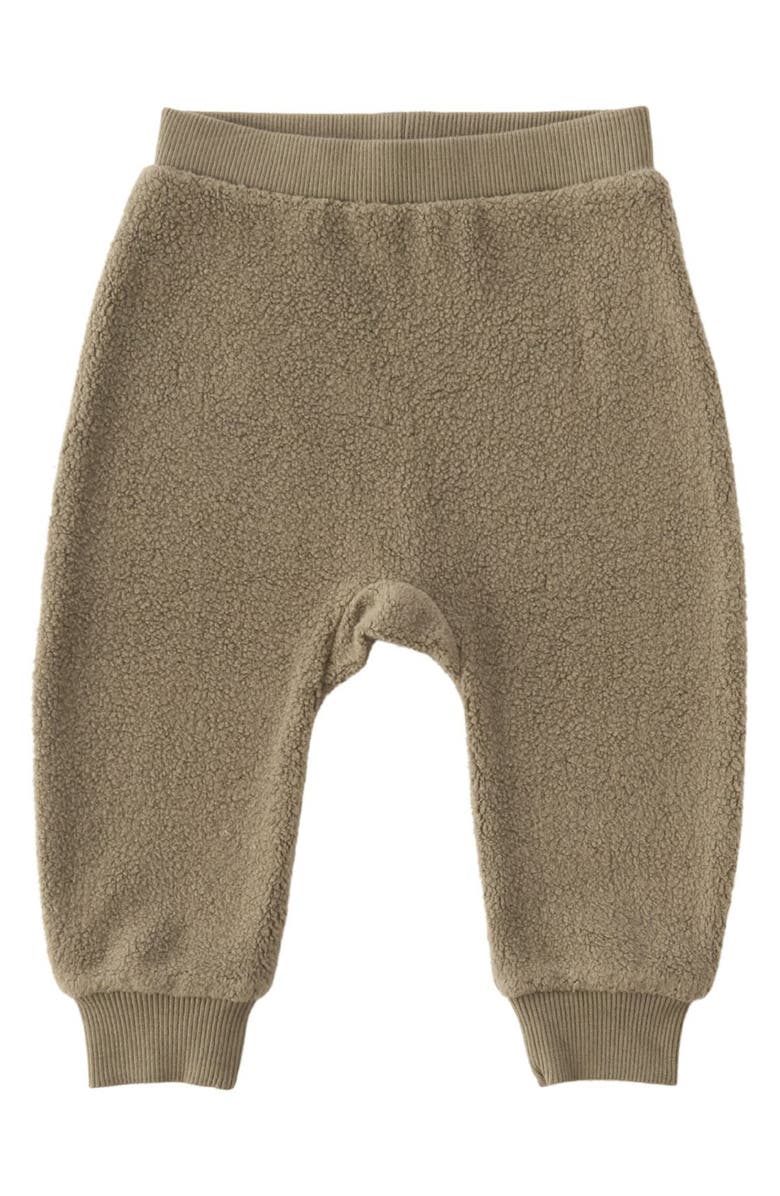 Pehr Organic Cotton Teddy Fleece Harem Pants, Main, color, Moss