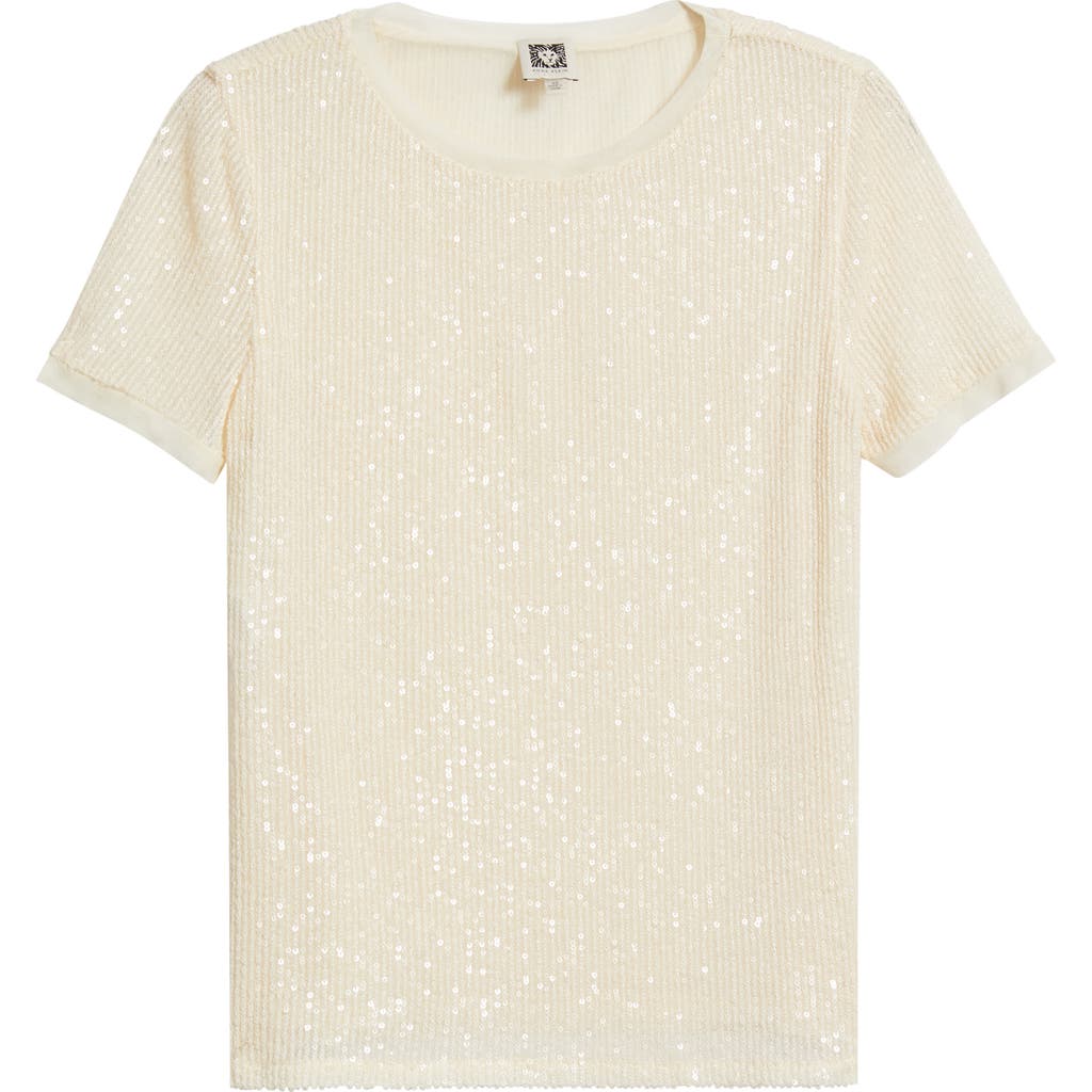 Anne Klein Sequin Mesh Top