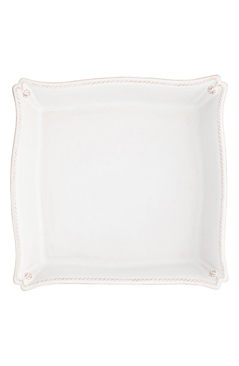 Juliska Berry & Thread Whitewash Ceramic Matzoh Plate, Main, color, Whitewash