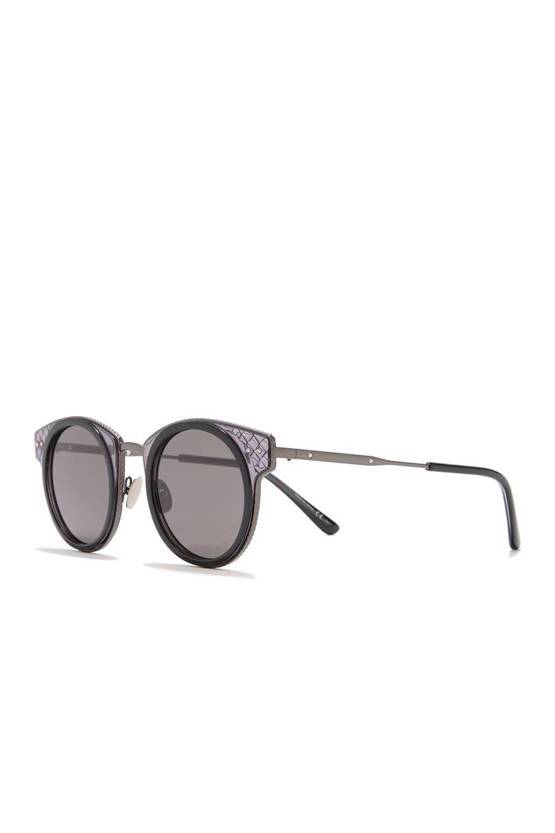 46mm Round Sunglasses, Main, color, BLK DK GREY TRANS BUNSHD
