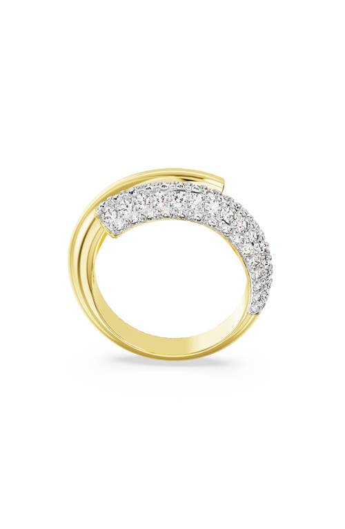 Swarovski Dextera Band Ring Round Gold Shiny Crystal In Gold
