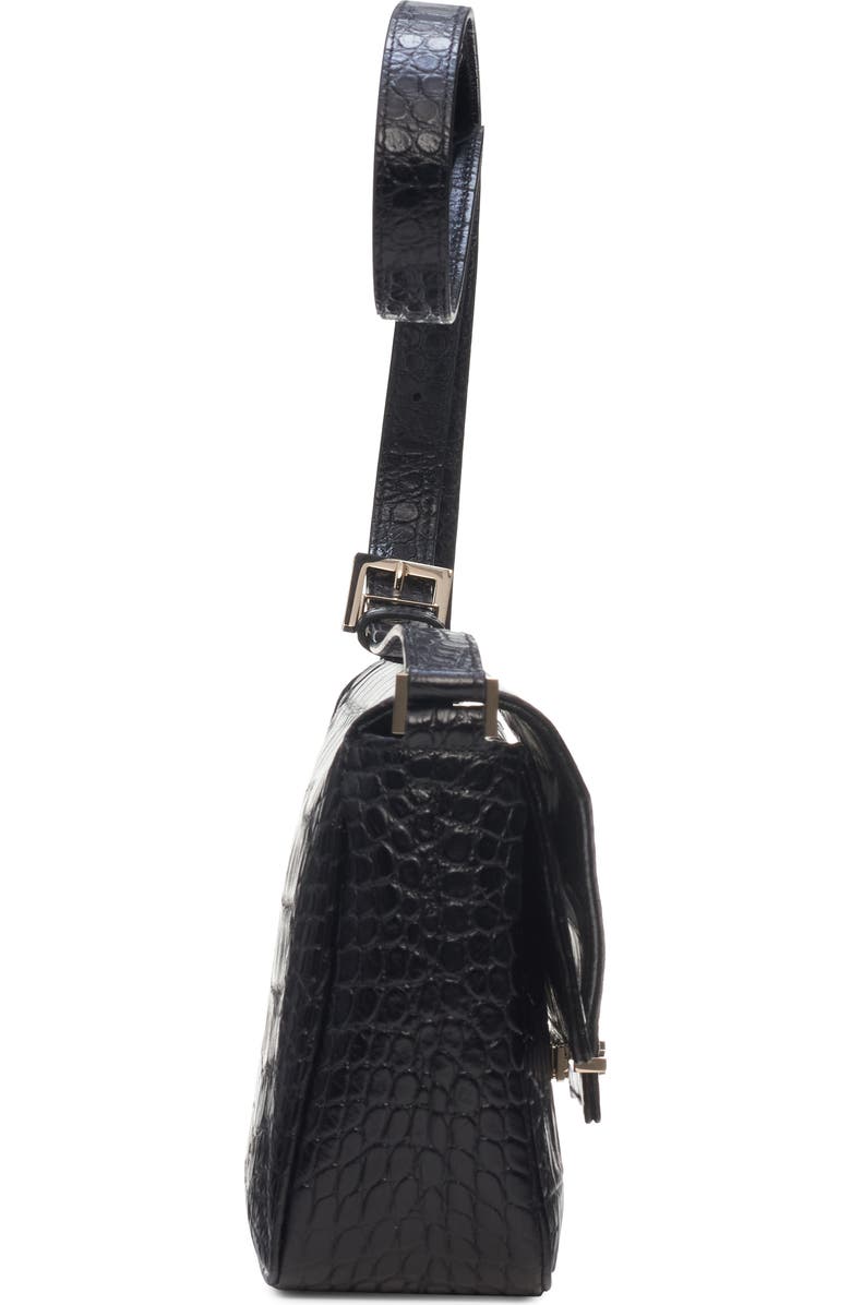 TOM FORD Small Aube Croc Embossed Leather Shoulder Bag, Alternate, color, Black