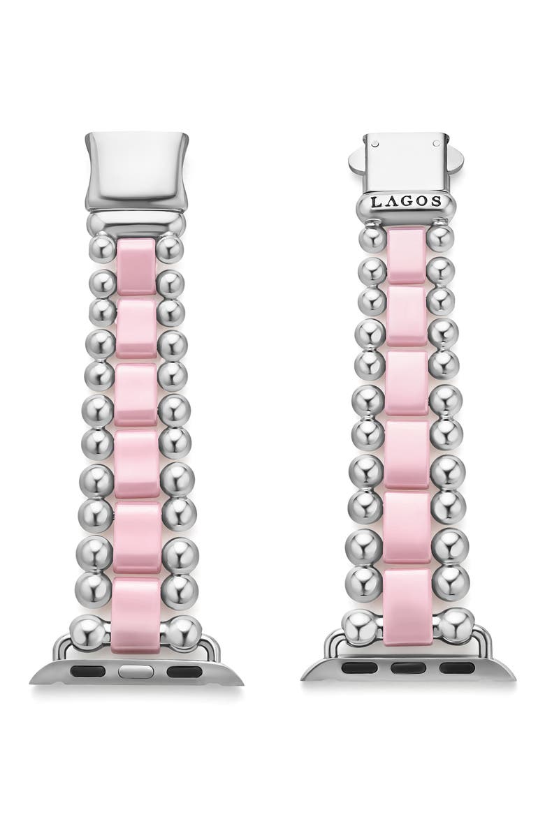 Smart Caviar Ceramic & Stainless Steel Apple Watch® Bracelet Watchband, Main, color, CAVIAR PINK