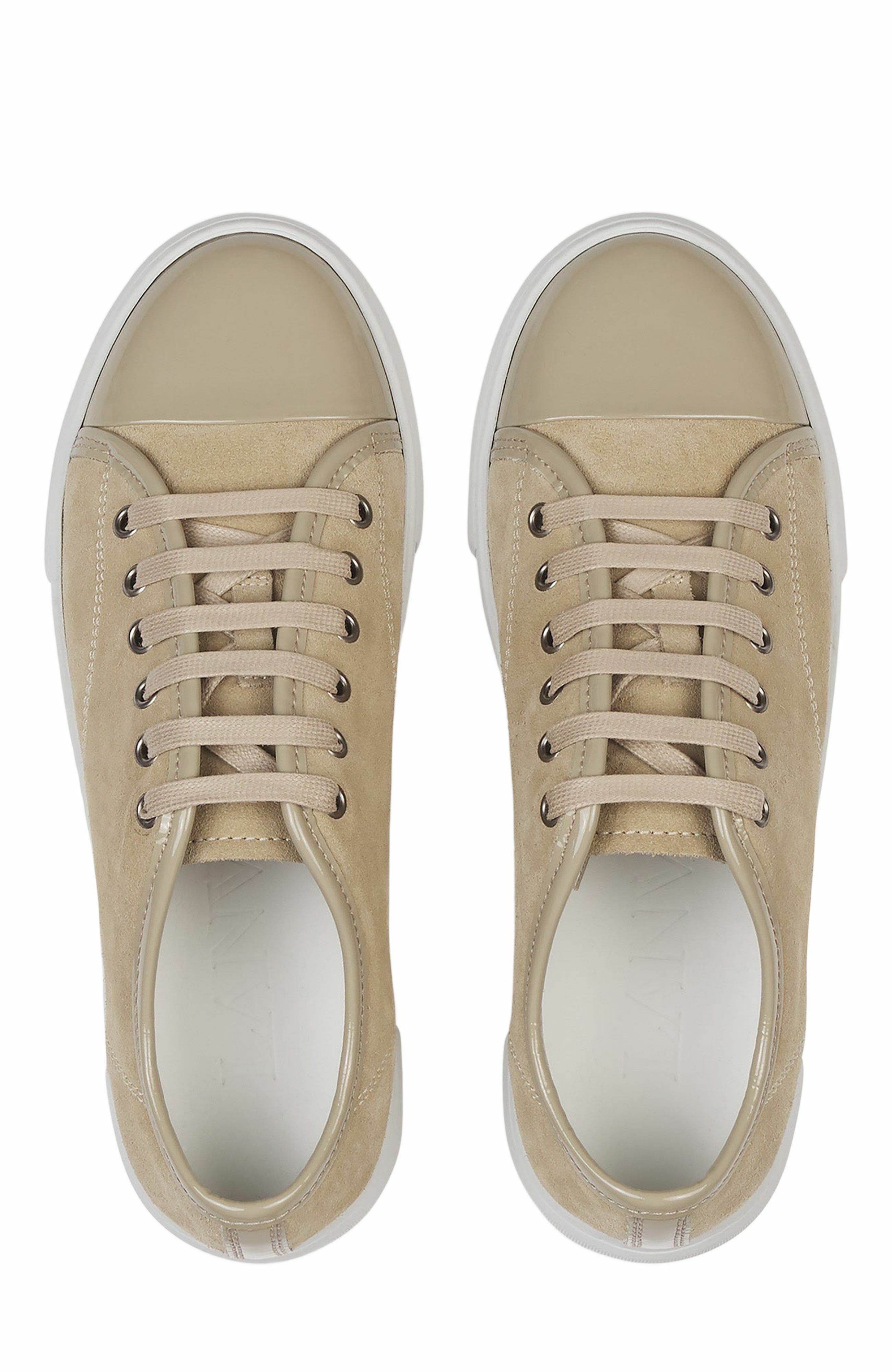 Lanvin Dbb1 Sneakers In Suede And Patent Leather For Women, Alternate, color, Lin