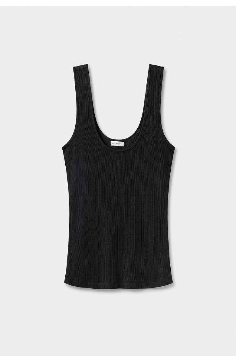 SILK LAUNDRY RIBBED TANK BLACK, Alternate, color, Black