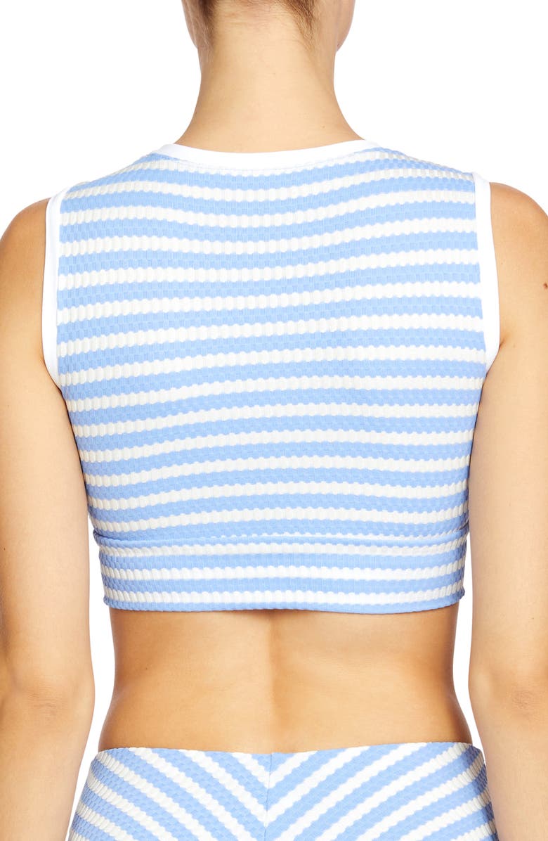 Robin Piccone Mimi Crop Swim Top, Alternate, color, Blue/ White
