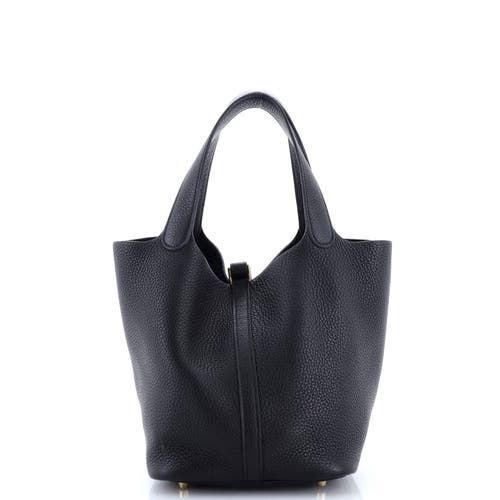 Pre-owned Hermes Hermes Picotin Lock Bag Clemence Mm In Black