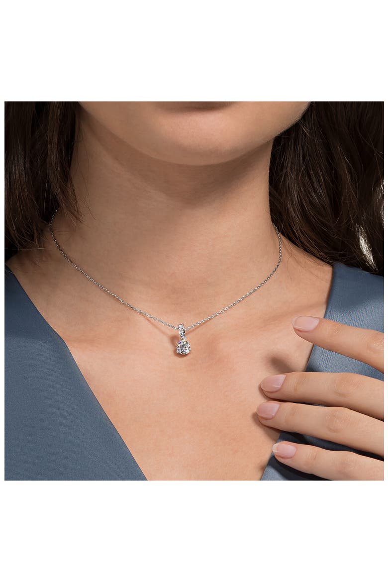 Stilla Swarovski Cubic Zirconia Pendant Necklace, Alternate, color, WHITE