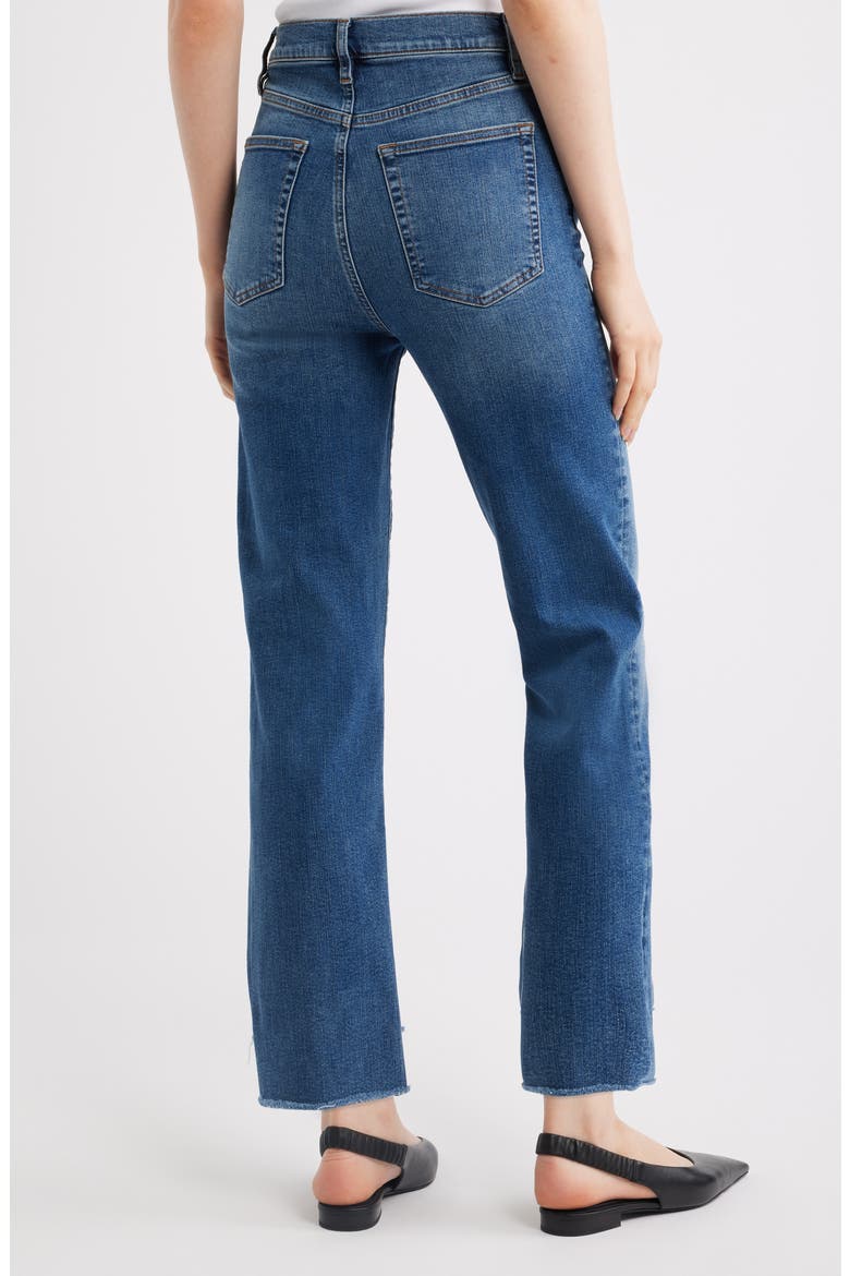 Le Sleek Stretch Straight Leg Jeans, Alternate, color, DAYLILY RAW FRAY
