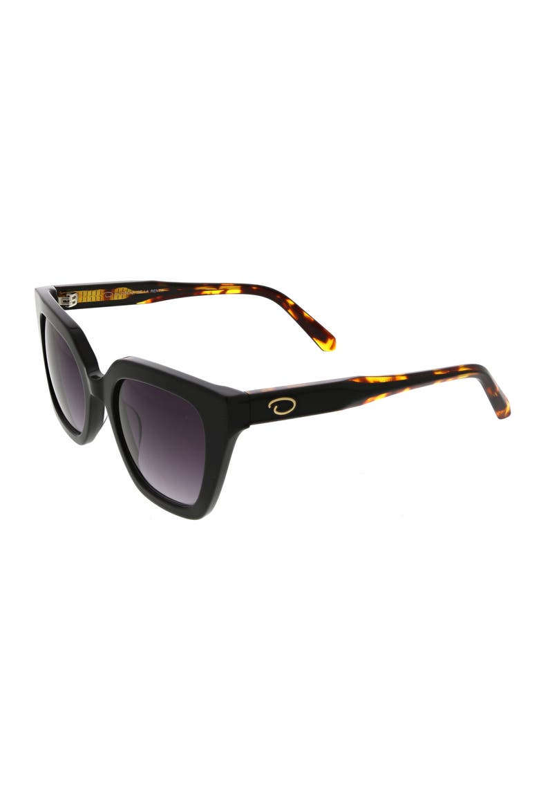 50mm Gradient Square Cat Eye Sunglasses, Alternate, color, BLACK/TORT
