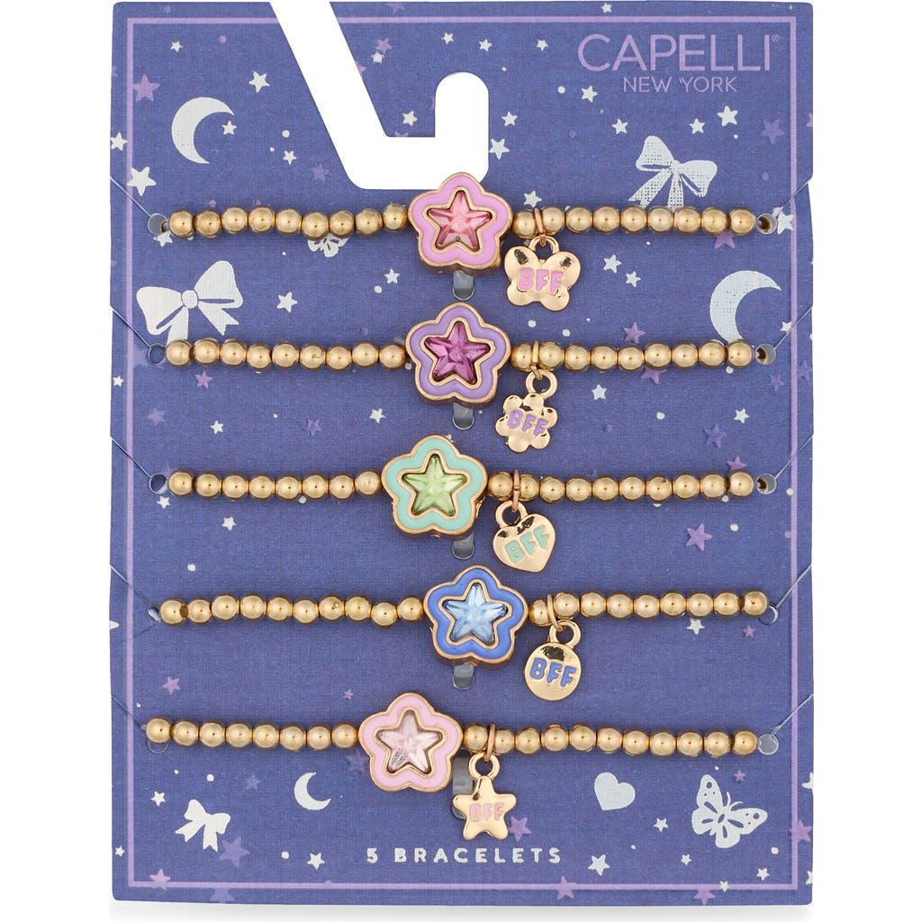 Capelli New York Kids' Bff Set Of 5 Assorted Bracelets In Gold