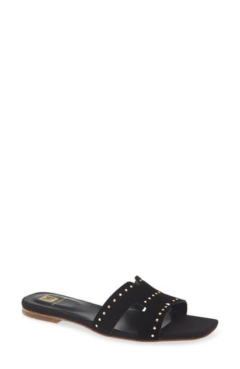 Bruno Magli Finale Slide Sandal In Black Suede